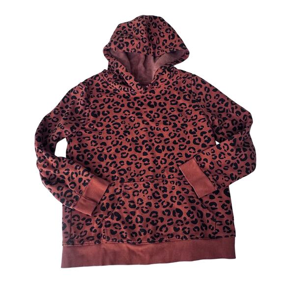 Cat & Jack Orange Leopard Print Hoodie - Size L (10/12) - Picture 1 of 4
